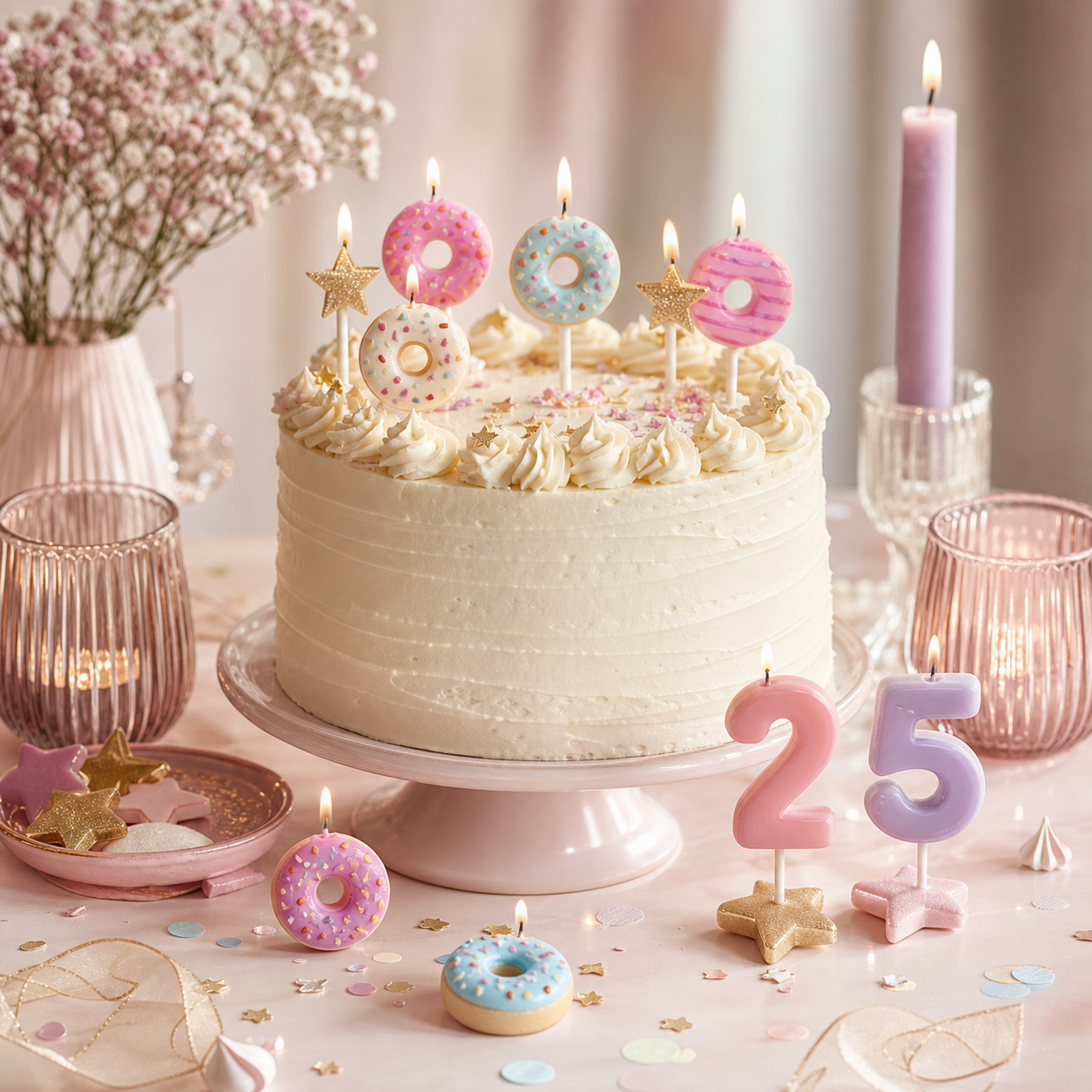 Bougies et décoration de gâteau