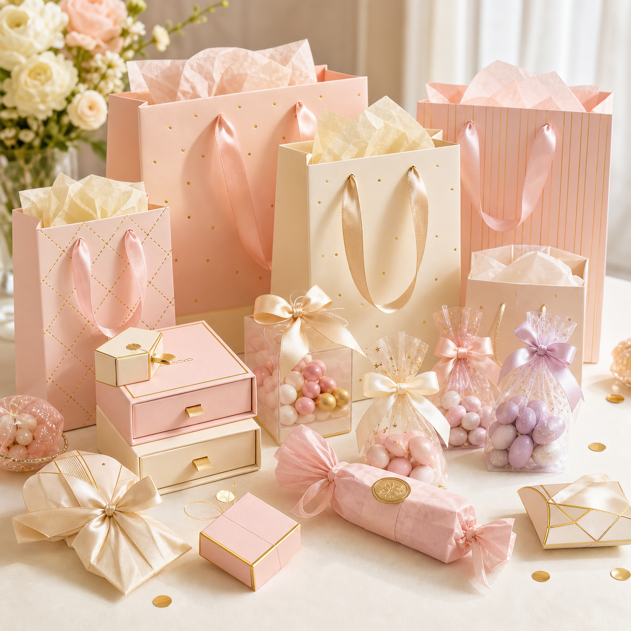 Sachets boîtes et cadeaux pour invités